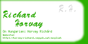 richard horvay business card