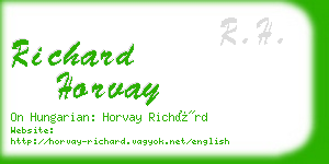 richard horvay business card